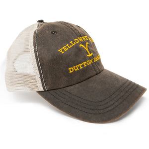 Yellowstone Logo As Seen On TV Brown Washed Hat