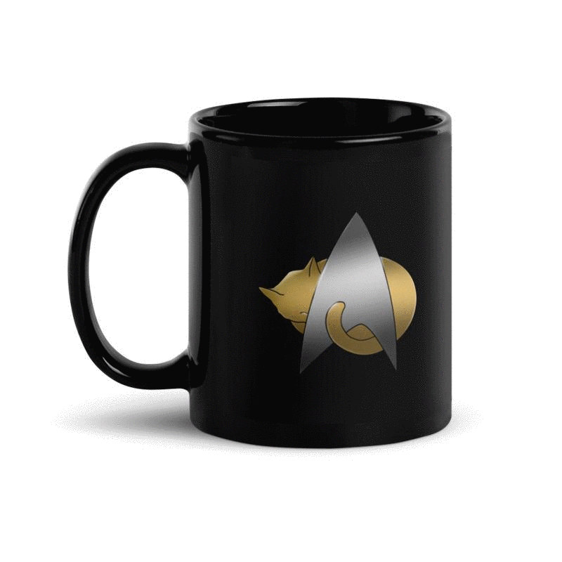 Star Trek: The Next Generation Miezekatze Logo Schwarz Tasse