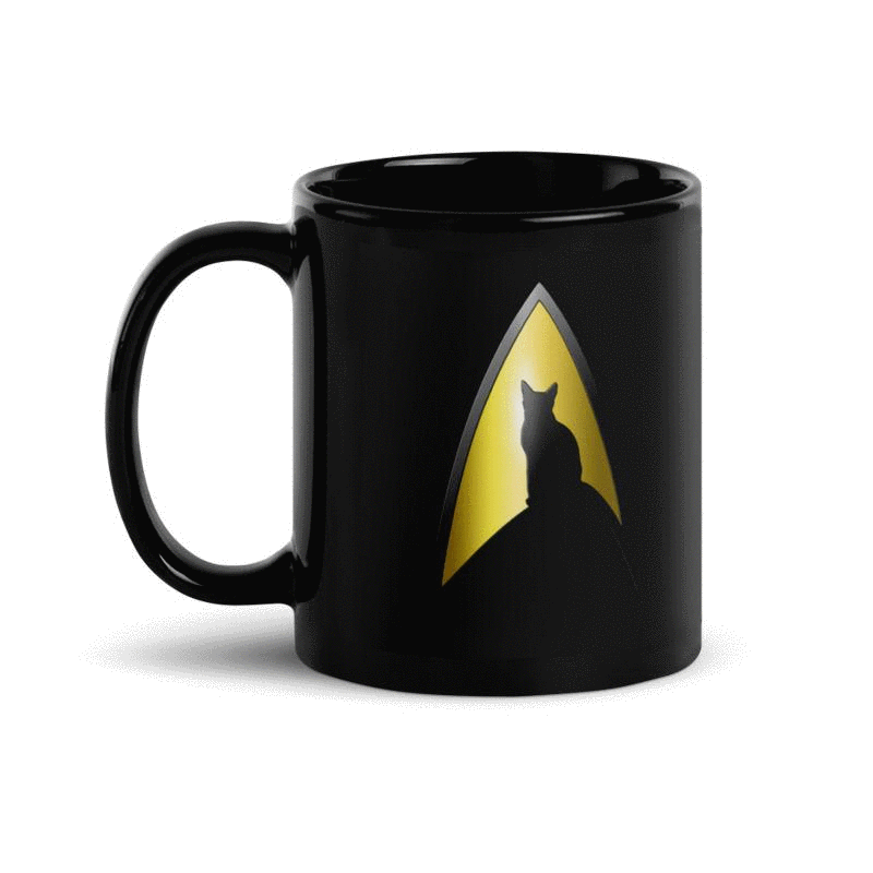 Star Trek: The Original Series Kitty Cat Logo Black Mug