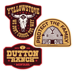 Yellowstone Rancho Dutton Parches Pegatinas Surtido Paquete de 3