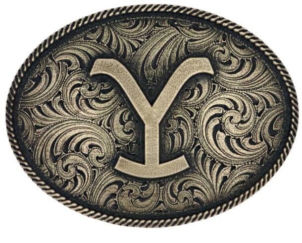 Yellowstone Dutton Ranch Gold Y Logo Boucle de ceinture