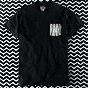 Twin Peaks T-shirt à manches courtes pour adultes avec pochette à chevrons