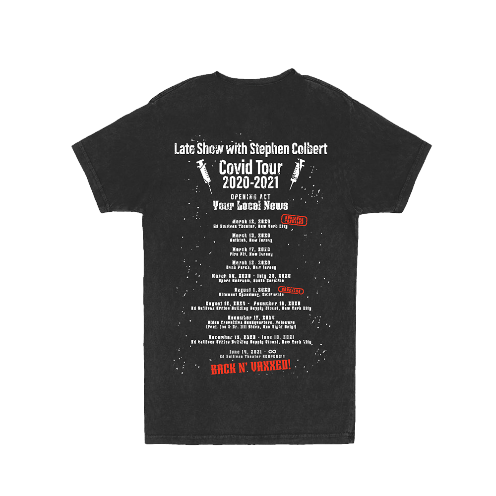 The Late Show with Stephen Colbert Covid Tour Distressed Short Sleeve T-Shirt