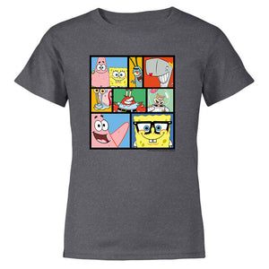 Grille des personnages de Bob l'éponge Enfants T-Shirt à manches courtes