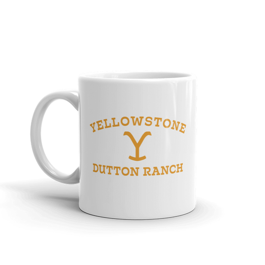 Yellowstone Dutton Ranch Logo White Mug